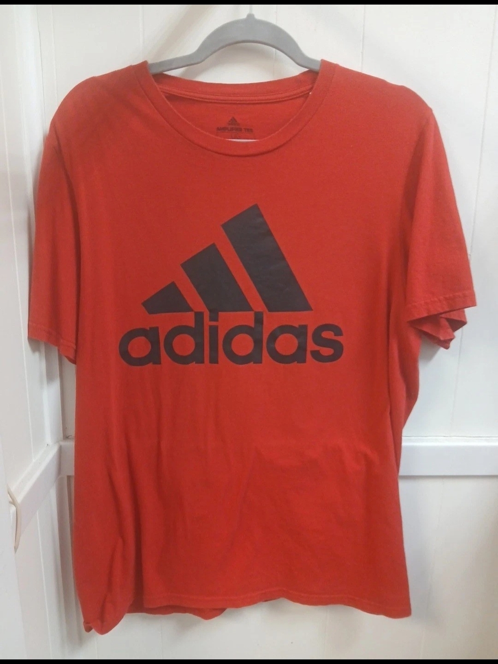 adidas Red Short-Sleeve Tee with Black Logo #161